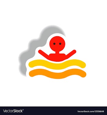 Stylish icon in paper sticker style man swimmer vector image