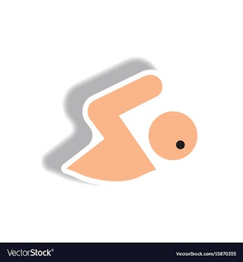 Stylish icon in paper sticker style man swimmer vector image