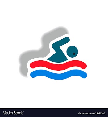 Stylish icon in paper sticker style man swimmer vector image