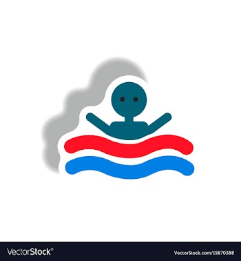 Stylish icon in paper sticker style man swimmer vector image