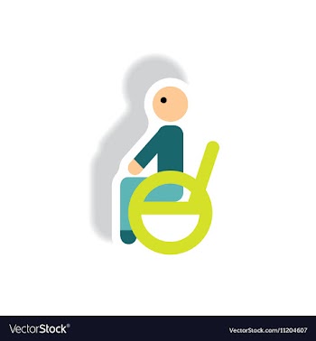 Stylish icon in paper sticker style man wheelchair vector image