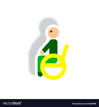 Stylish icon in paper sticker style man wheelchair vector image