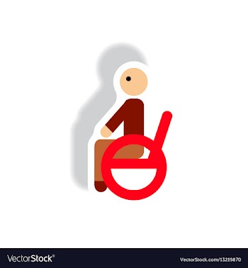 Stylish icon in paper sticker style man wheelchair vector image