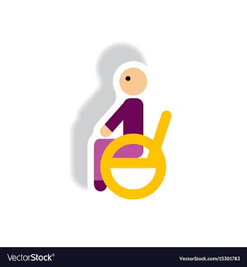 Stylish icon in paper sticker style man wheelchair vector image