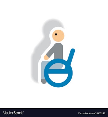 Stylish icon in paper sticker style man wheelchair vector image