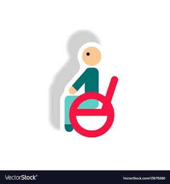 Stylish icon in paper sticker style man wheelchair vector image