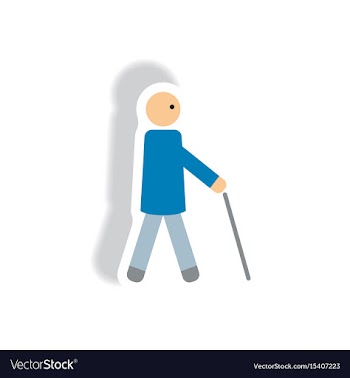 Stylish icon in paper sticker style man with stick vector image