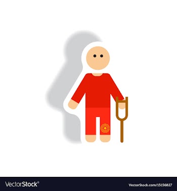 Stylish icon in paper sticker style man with vector image