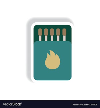 Stylish icon in paper sticker style Matchbox and vector image