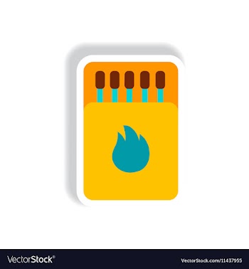 Stylish icon in paper sticker style Matchbox and vector image
