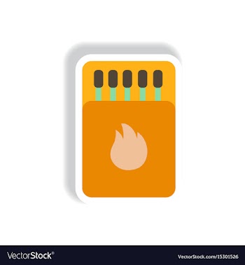 Stylish icon in paper sticker style matchbox and vector image
