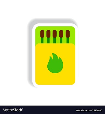 Stylish icon in paper sticker style matchbox and vector image