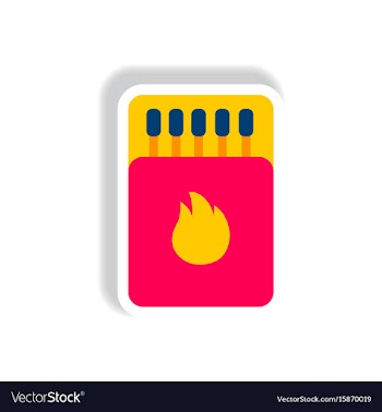 Stylish icon in paper sticker style matchbox and vector image