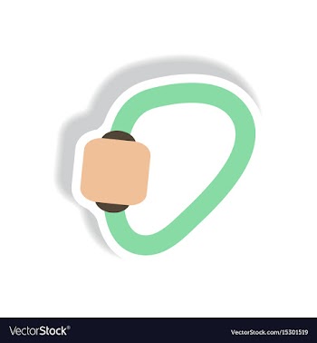 Stylish icon in paper sticker style mountaineering vector image
