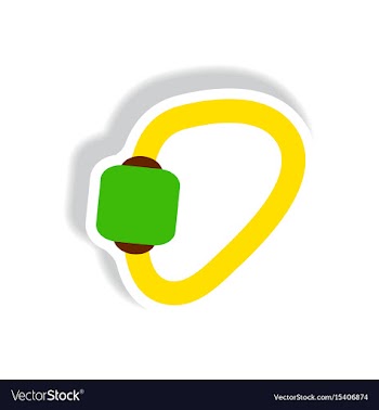 Stylish icon in paper sticker style mountaineering vector image