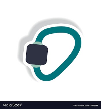 Stylish icon in paper sticker style mountaineering vector image