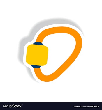 Stylish icon in paper sticker style mountaineering vector image