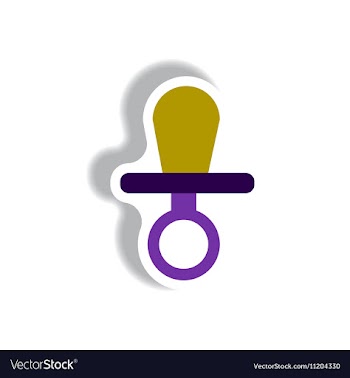 Stylish icon in paper sticker style nipple vector image