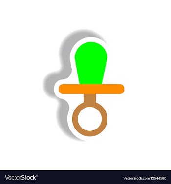Stylish icon in paper sticker style nipple vector image