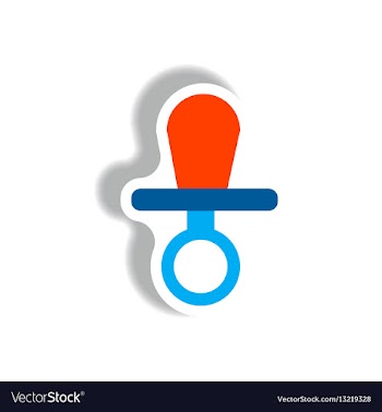 Stylish icon in paper sticker style nipple vector image