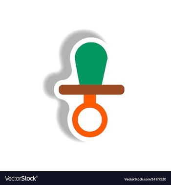 Stylish icon in paper sticker style nipple vector image