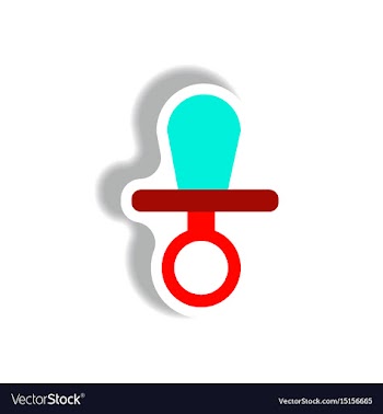 Stylish icon in paper sticker style nipple vector image