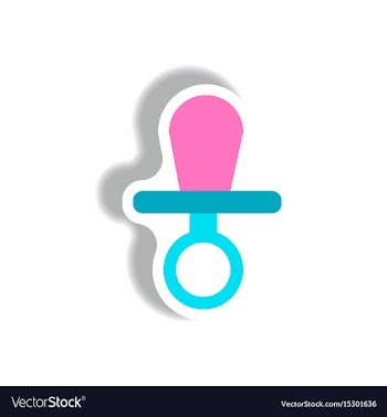 Stylish icon in paper sticker style nipple vector image
