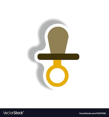 Stylish icon in paper sticker style nipple vector image