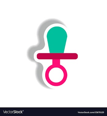 Stylish icon in paper sticker style nipple vector image