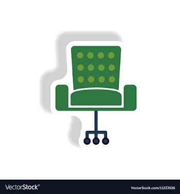 Stylish icon in paper sticker style office chair vector image