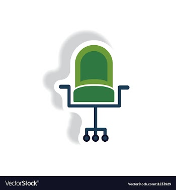 Stylish icon in paper sticker style office chair vector image