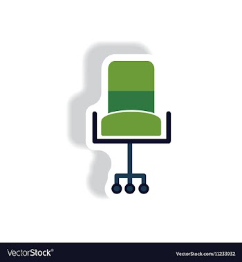 Stylish icon in paper sticker style office chair vector image