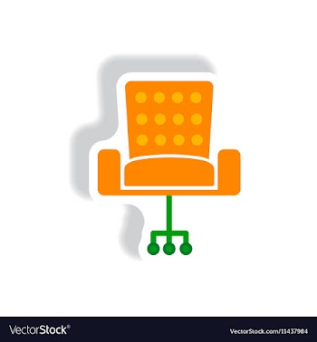 Stylish icon in paper sticker style office chair vector image