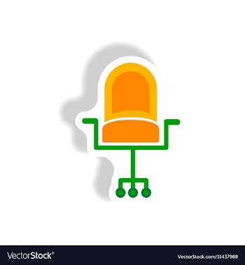 Stylish icon in paper sticker style office chair vector image