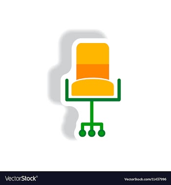 Stylish icon in paper sticker style office chair vector image