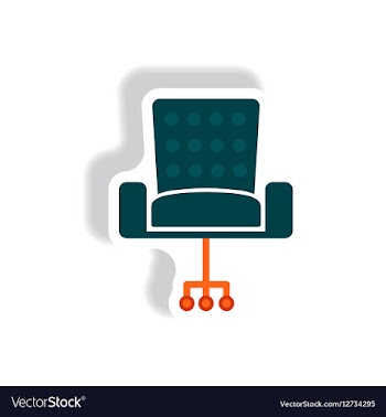Stylish icon in paper sticker style office chair vector image
