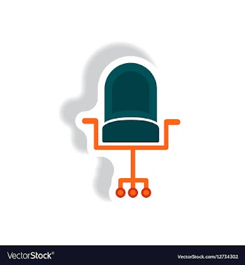 Stylish icon in paper sticker style office chair vector image
