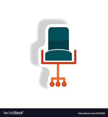 Stylish icon in paper sticker style office chair vector image
