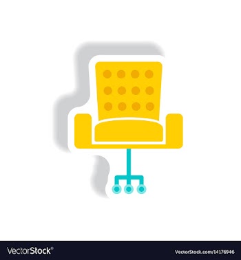 Stylish icon in paper sticker style office chair vector image
