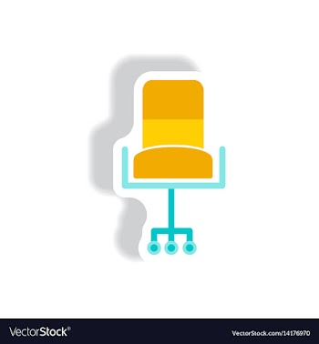Stylish icon in paper sticker style office chair vector image