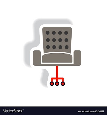 Stylish icon in paper sticker style office chair vector image