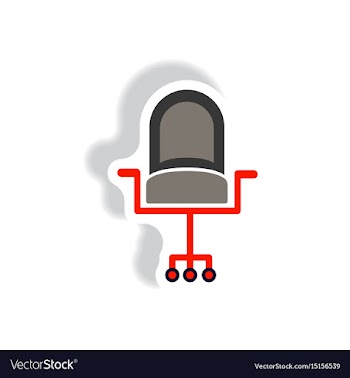Stylish icon in paper sticker style office chair vector image