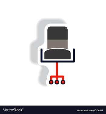 Stylish icon in paper sticker style office chair vector image