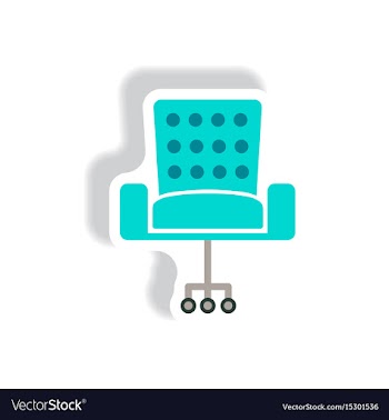 Stylish icon in paper sticker style office chair vector image