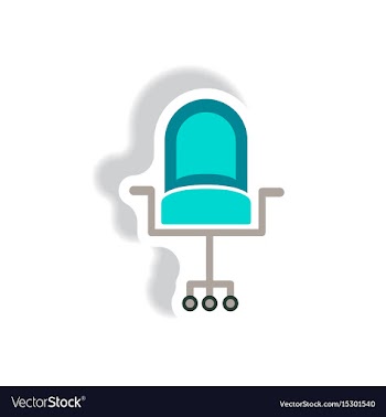 Stylish icon in paper sticker style office chair vector image
