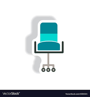 Stylish icon in paper sticker style office chair vector image