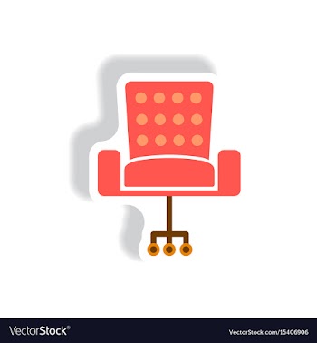 Stylish icon in paper sticker style office chair vector image