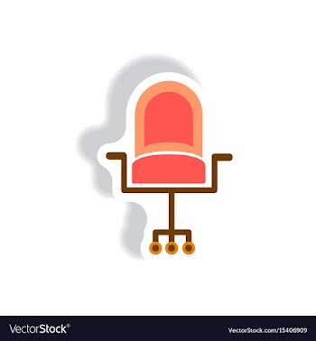 Stylish icon in paper sticker style office chair vector image
