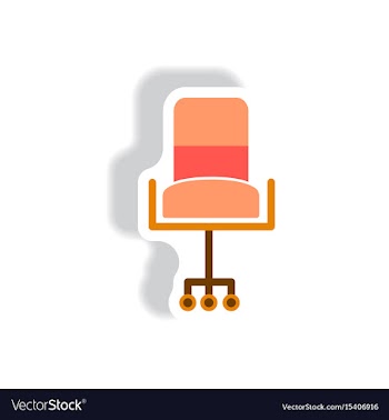 Stylish icon in paper sticker style office chair vector image