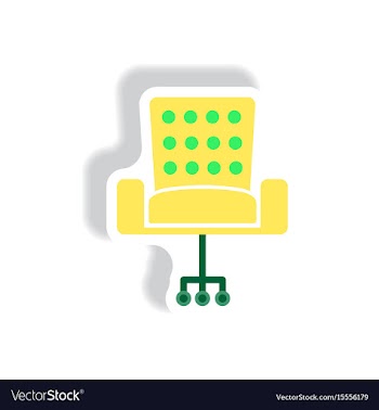 Stylish icon in paper sticker style office chair vector image